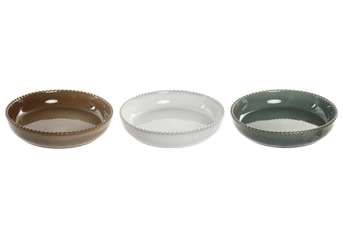DKD Home Decor Platos de Gres Esmaltado JIAHUA 25 Surtido de 12 Piezas