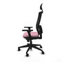 PIQUERAS Y CRESPO Silla de oficina Horna Rosa y Negro con Brazos 3D