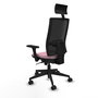 PIQUERAS Y CRESPO Silla de oficina Horna Rosa y Negro con Brazos 3D