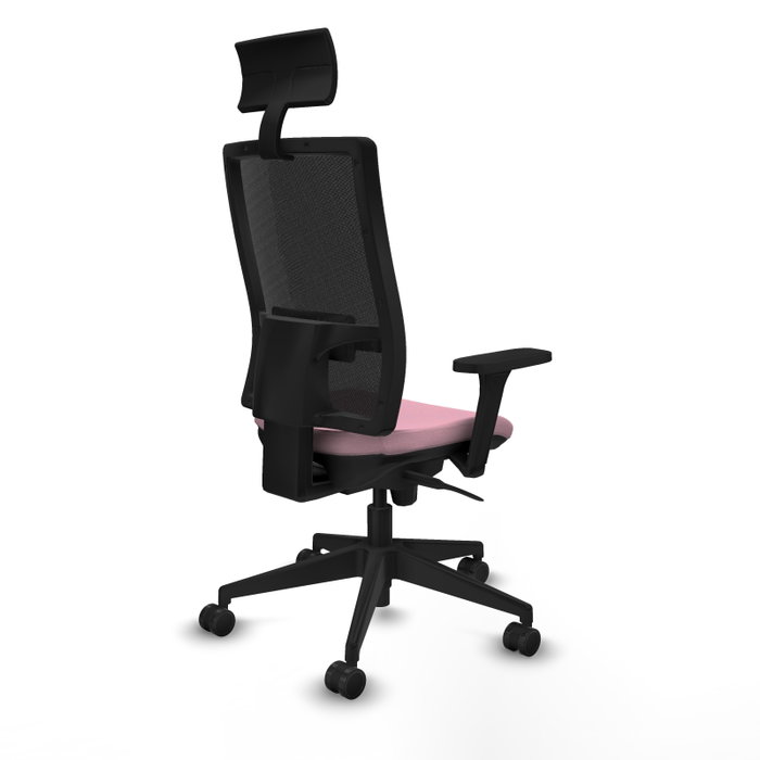PIQUERAS Y CRESPO Silla de oficina Horna Rosa y Negro con Brazos 3D PIQUERAS Y CRESPO Silla de oficina Horna Rosa y Negro con Brazos 3D