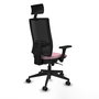 PIQUERAS Y CRESPO Silla de oficina Horna Rosa y Negro con Brazos 3D