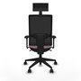 PIQUERAS Y CRESPO Silla de oficina Horna Rosa y Negro con Brazos 3D
