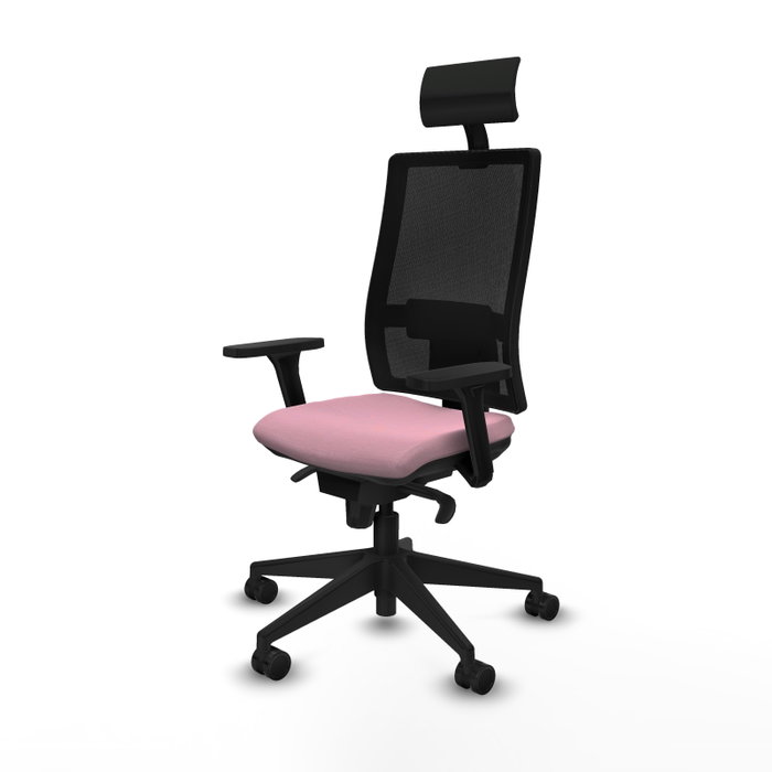 PIQUERAS Y CRESPO Silla de oficina Horna Rosa y Negro con Brazos 3D PIQUERAS Y CRESPO Silla de oficina Horna Rosa y Negro con Brazos 3D