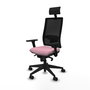 PIQUERAS Y CRESPO Silla de oficina Horna Rosa y Negro con Brazos 3D