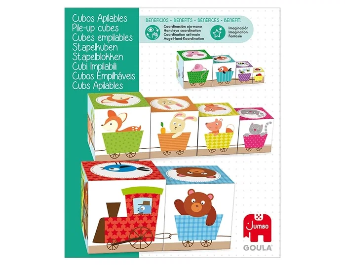 Diset Juego didáctico de cubos apilables figuras del bosque Diset Juego didáctico de cubos apilables figuras del bosque