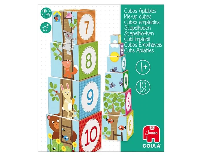Diset Juego didáctico de cubos apilables figuras del bosque Diset Juego didáctico de cubos apilables figuras del bosque