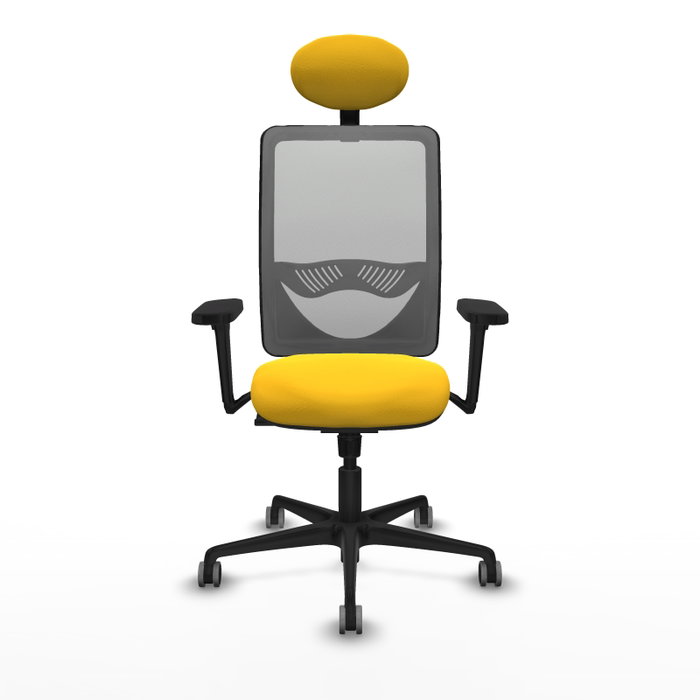 PIQUERAS Y CRESPO Silla de oficina Zulema con mecanismo Sincro, Amarillo y Gris