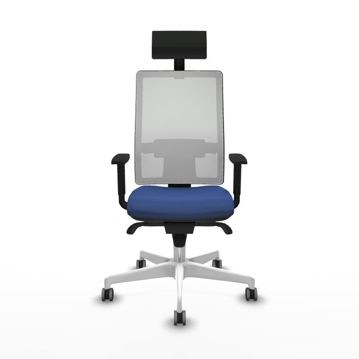PIQUERAS Y CRESPO Silla de oficina Horna con mecanismo Sincro Azul marino y Blanco