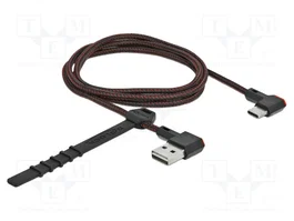 DeLOCK Cable EASY-USB 2.0 Tipo-A a USB Type-C™ 1 m negro con conectores angulares
