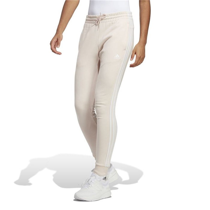 Pantalón Largo Deportivo Adidas Essentials 3S Beige Mujer