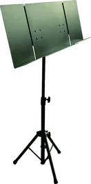 QUIKLOK Atril Orquesta Plegable 3 Páginas Acero Negro Ajustable Ancho 480-980mm Profundidad 55mm Soporte Suelo