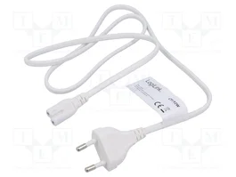 LOGILINK Cable de alimentación H03VVH2-F CEE 7/16 (C) a IEC C7 hembra, 1m, blanco