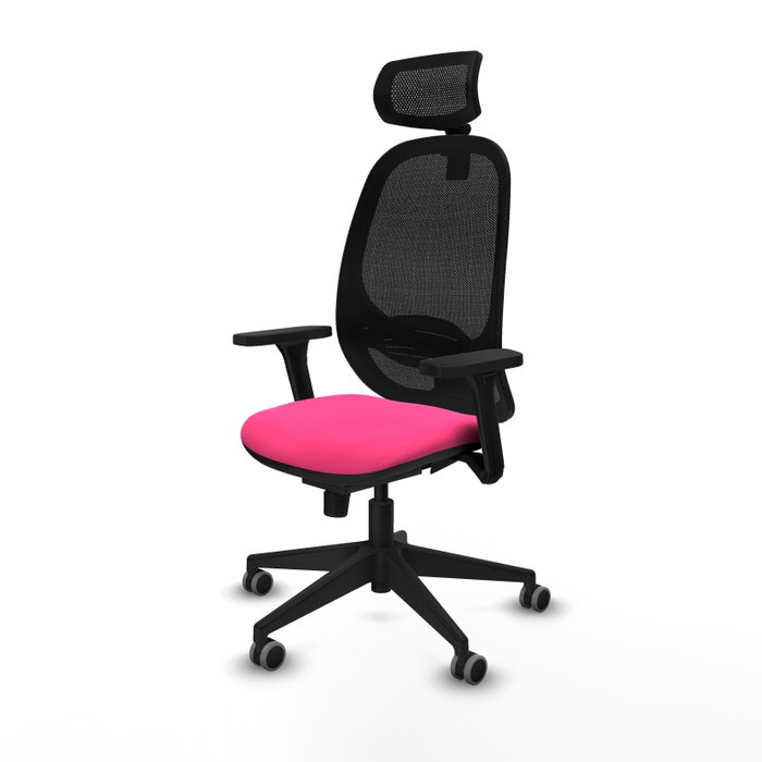 PIQUERAS Y CRESPO Silla de oficina Cilanco Rosa y Negro con Mecanismo Sincro