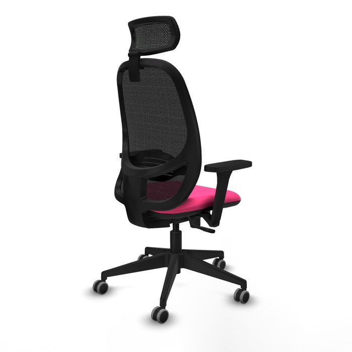 PIQUERAS Y CRESPO Silla de oficina Cilanco Rosa y Negro con Mecanismo Sincro