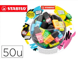 Stabilo Rotulador Boss Mini Fluorescente Snooze One Expositor Bombonera 50 Unidades Colores Surtidos