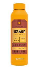 QUOKKA Botella Termo 630ml Amber Yellow Personalizada Etiqueta Granada