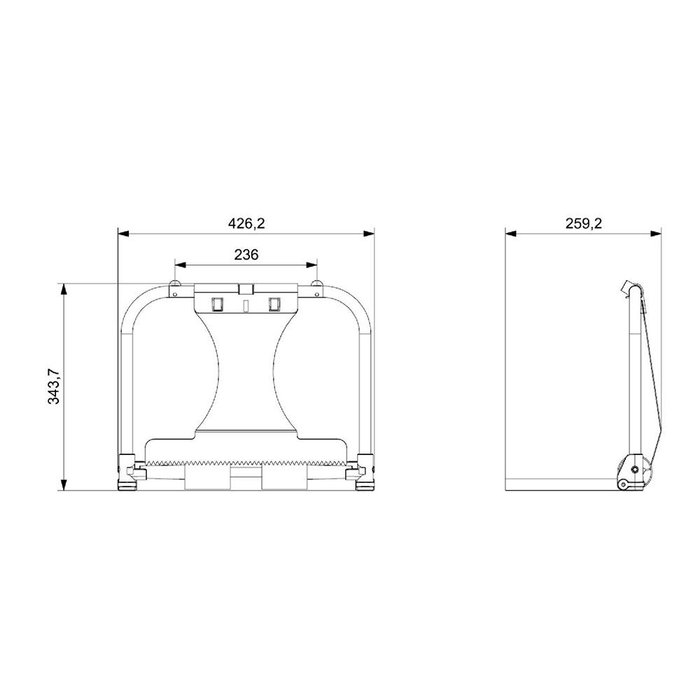 Jofel Portabobinas Mural de Pared para 1 Bobina Industrial en Acero con Pintura Epoxy 41,6x28,5x43,5cm