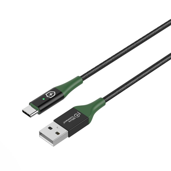 MicroConnect Cable USB-A a USB-C Smart Charge 1m Negro/Verde