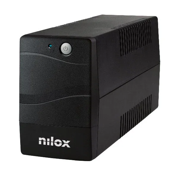 Nilox SAI (UPS) Línea Interactiva 1200VA/840W NXGCLI12001X7, con AVR, 2 Salidas AC, Puerto USB - Torre Negra