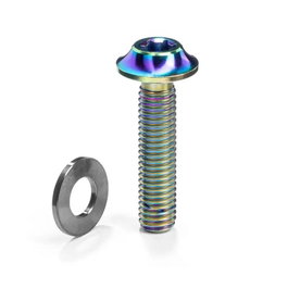 Absolute Black Tornillo de Titanio Flat Mount 27mm con Arandela de Fricción Ultra Baja para Pinza de Freno