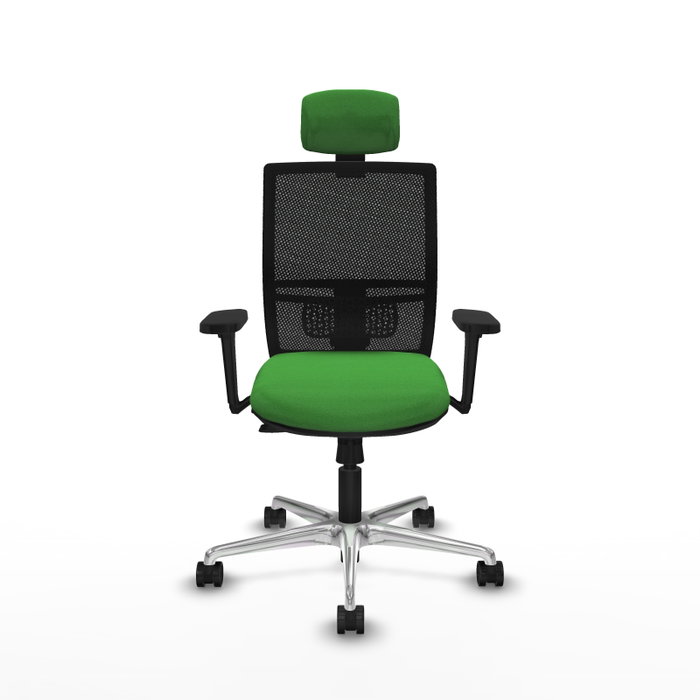 PIQUERAS Y CRESPO Silla de oficina Yunquera con mecanismo Sincro/Traslack Verde y Negro