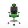 PIQUERAS Y CRESPO Silla de oficina Yunquera con mecanismo Sincro/Traslack Verde y Negro