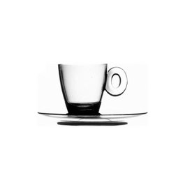 Mepra Juego de Taza y Plato para Café Murano, Transparente, Capacidad 9 cl (Set de 6)