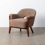 Sillón Beige-Marrón Tejido-Madera Salón 75 X 74 X 76 cm