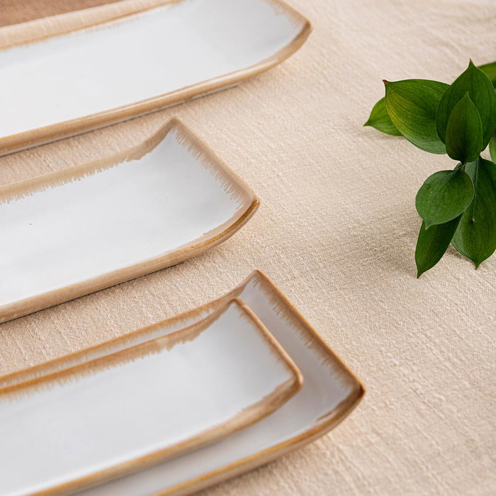 Bidasoa Fuente Rectangular Milky Blanco