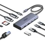 Ugreen Hub USB-C 7 en 1 CM498 Gris con 2xHDMI, 2xUSB-A y 2xUSB-C