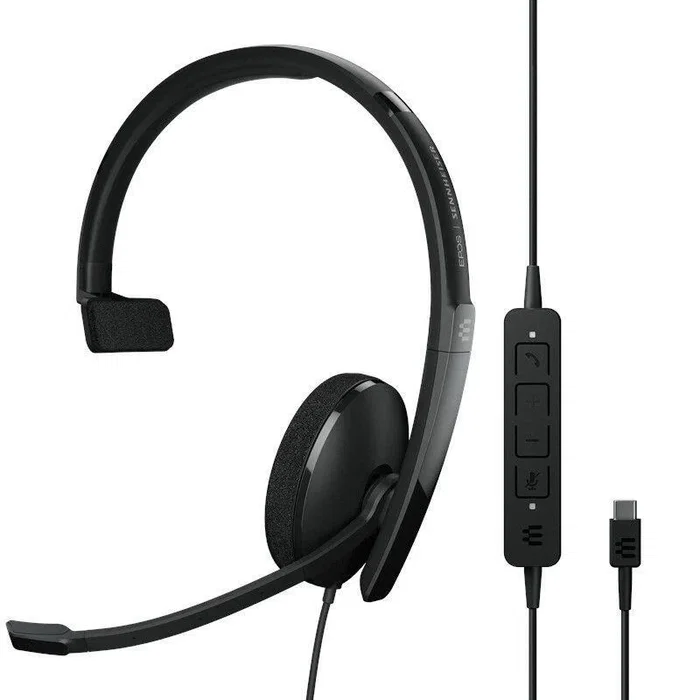 Sennheiser SC 130 USB-C - Auricular Mono con Diadema, Cableado, Supraaural, Conector USB-C - 1000917