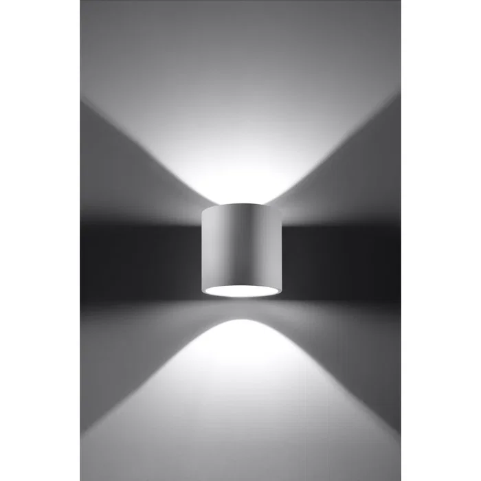 Orbis Aplique de Pared SOL-SL.0566, Lámpara Cilíndrica Moderna, Colección Orbis en Negro, Gris o Blanco para Salón o Dormitorio