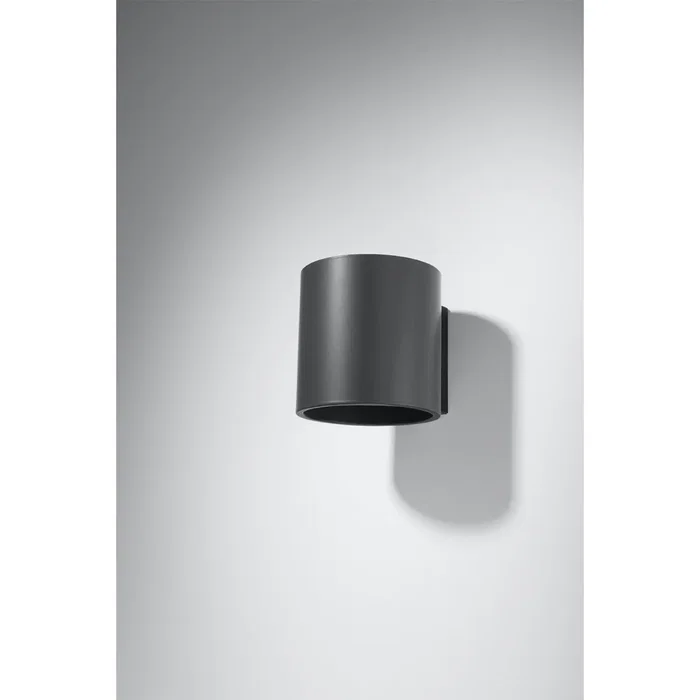 Orbis Aplique de Pared SOL-SL.0566, Lámpara Cilíndrica Moderna, Colección Orbis en Negro, Gris o Blanco para Salón o Dormitorio