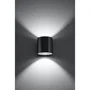 Orbis Aplique de Pared SOL-SL.0566, Lámpara Cilíndrica Moderna, Colección Orbis en Negro, Gris o Blanco para Salón o Dormitorio