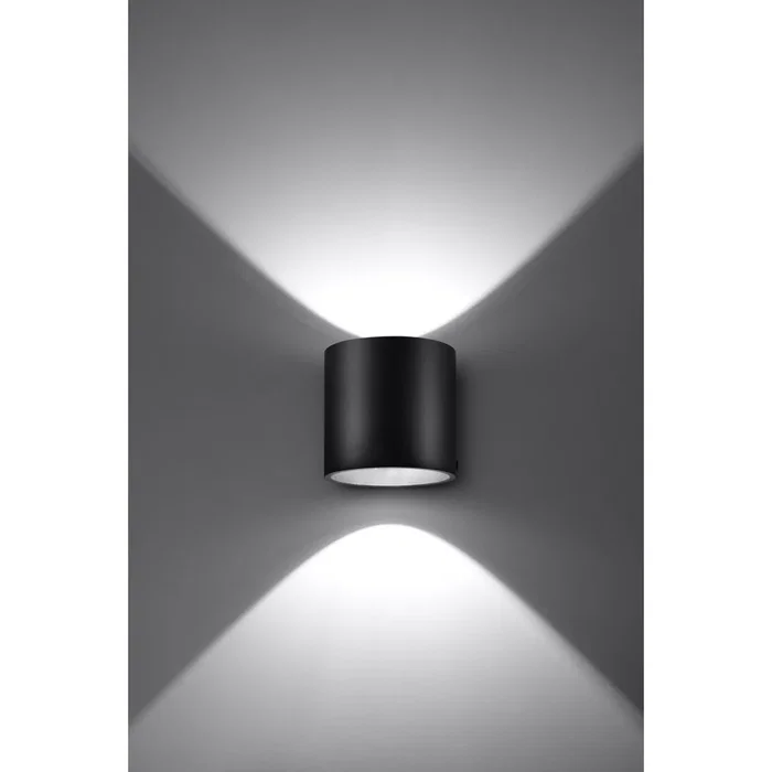 Orbis Aplique de Pared SOL-SL.0566, Lámpara Cilíndrica Moderna, Colección Orbis en Negro, Gris o Blanco para Salón o Dormitorio