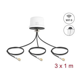 DeLOCK Antena Exterior 4G/5G MIMO Dual-Band Wi-Fi 6 (802.11ax) 4.5 dBi IP67 2x SMA/RP-SMA 1 m ULA100 Blanco