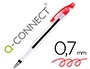Q-connect Bolígrafo Delta Rojo, Tinta de Aceite, Sujeción de Caucho, Capuchón, Punta Media 1 mm, Trazo 0,7 mm
