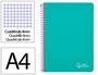 Liderpapel Cuaderno Espiral Witty A4 Tapa Dura 80 Hojas 90g Cuadro 4mm con Margen Turquesa