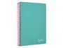 Liderpapel Cuaderno Espiral Witty A4 Tapa Dura 80 Hojas 90g Cuadro 4mm con Margen Turquesa