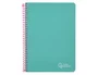Liderpapel Cuaderno Espiral Witty A4 Tapa Dura 80 Hojas 90g Cuadro 4mm con Margen Turquesa