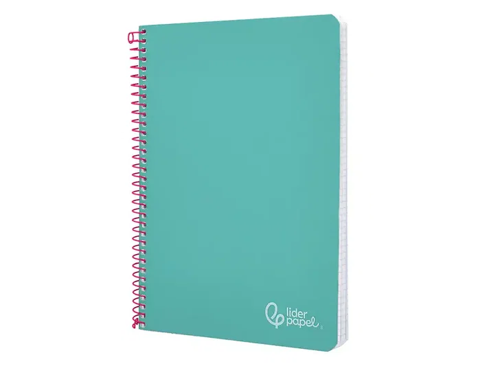 Liderpapel Cuaderno Espiral Witty A4 Tapa Dura 80 Hojas 90g Cuadro 4mm con Margen Turquesa Liderpapel Cuaderno Espiral Witty A4 Tapa Dura 80 Hojas 90g Cuadro 4mm con Margen Turquesa