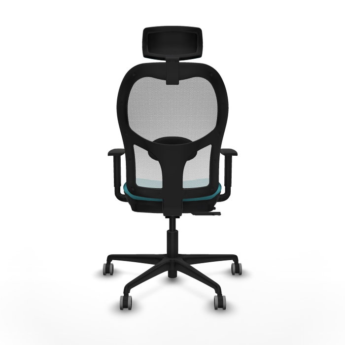 PIQUERAS Y CRESPO Silla de oficina Jorquera con mecanismo Sincro/Traslack, Tela Turquesa y Malla Blanca
