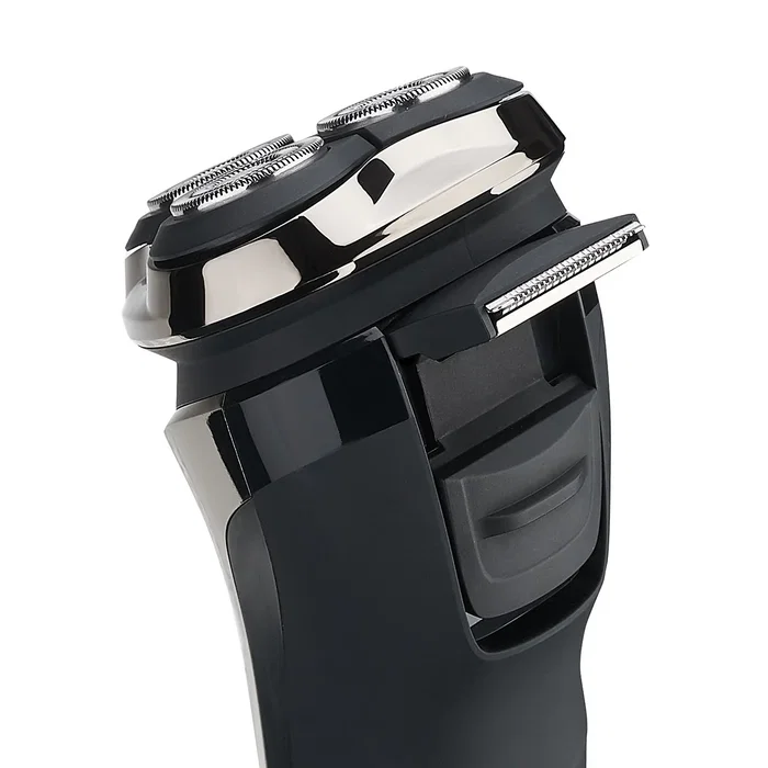 Haeger G-Man Ultra - Máquina de afeitar rotativa con 3 cabezales, recortadora integrada, uso en mojado y seco, batería de iones de litio, negro