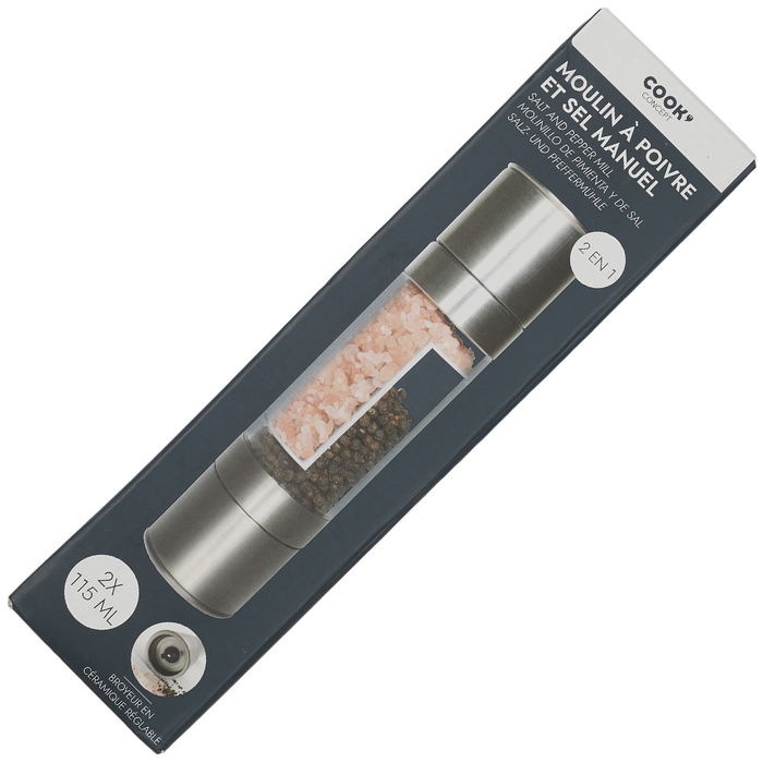 Cook Concept Molinillo Sal y Pimienta 2 en 1 Doble Compartimento