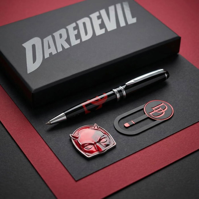 Cerdá Set de Regalo Marvel Daredevil con Bolígrafo, Pin y Marcador
