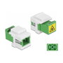 DeLOCK Keystone SC Simplex Módulo Buchse Hembra a SC Simplex Buchse Hembra con Protección Laser Verde/Blanco