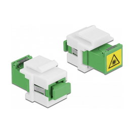 DeLOCK Keystone SC Simplex Módulo Buchse Hembra a SC Simplex Buchse Hembra con Protección Laser Verde/Blanco