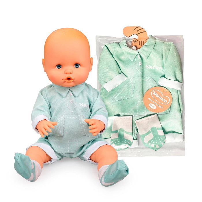 Nenuco Nfnc4000 Ropita Casual para Muñeca 42 cm - Surtido de 4 Conjuntos, Incluye Vestidito, Vestido Estampado, Mono o Vestido de Margaritas