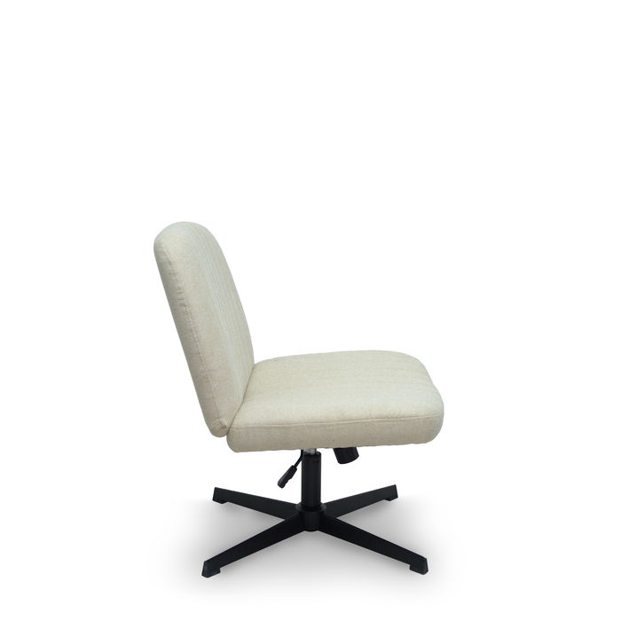 Silla de oficina Opti542 con mecanismo Basculante tapizada con Tela color Crema. Equipada con Base metálica negra, Sin brazos Silla de oficina Opti542 con mecanismo Basculante tapizada con Tela color Crema. Equipada con Base metálica negra, Sin brazos
