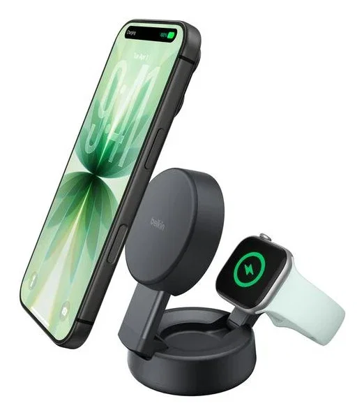 Belkin UltraCharge 2-in-1 Qi2 25W Gris Oscuro